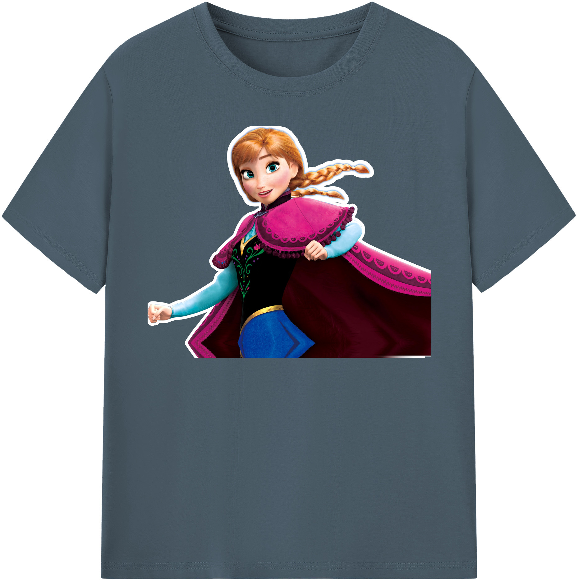 （画像用） アナと雪の女王 アンナ エルサ Frozen Anna Elsa 綿100％半袖Tシャツ（フロントプリント）